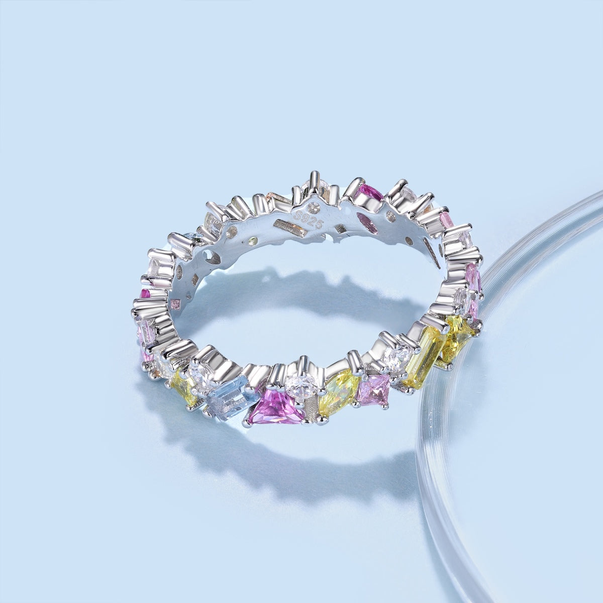 Pomuse Dazzling Polychromatic Multi cut Daily Ring