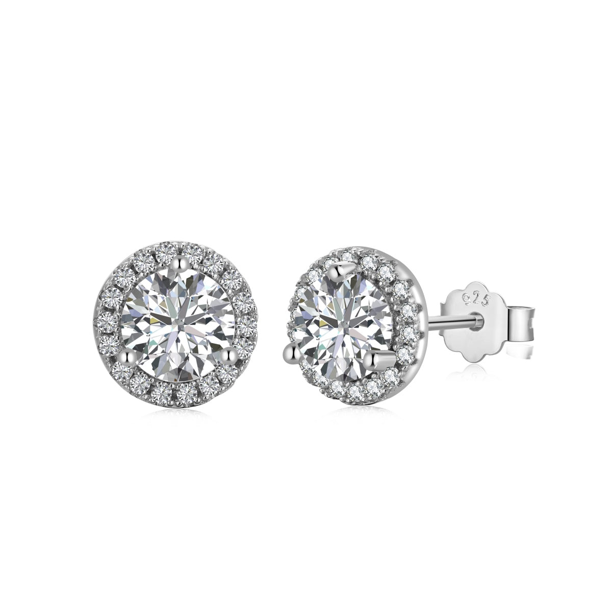 Pomuse Classic Princess Round Shape Earrings