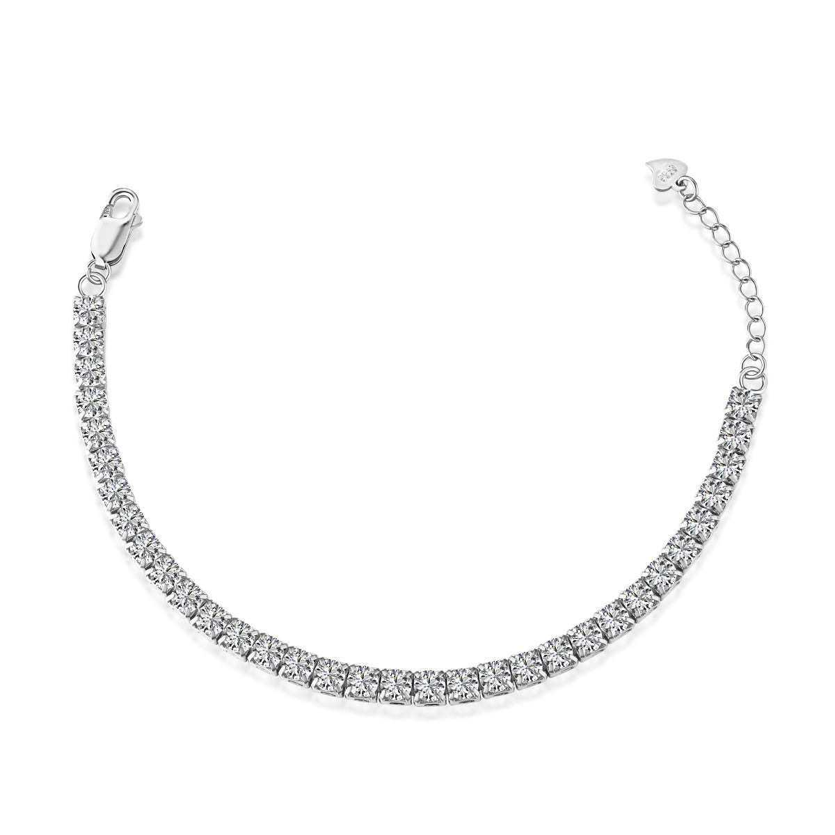 Pomuse Sparkling Radiant Princess Cut Tennis Bracelet