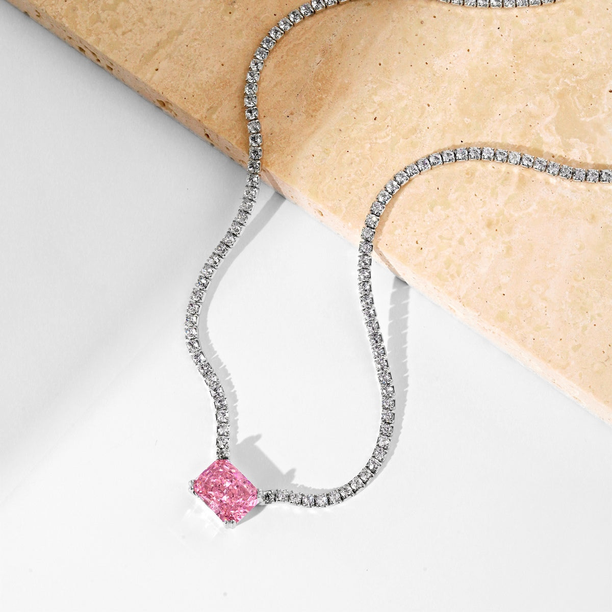Pomuse 4.0 Carat Elegant Radiant Cut Necklace