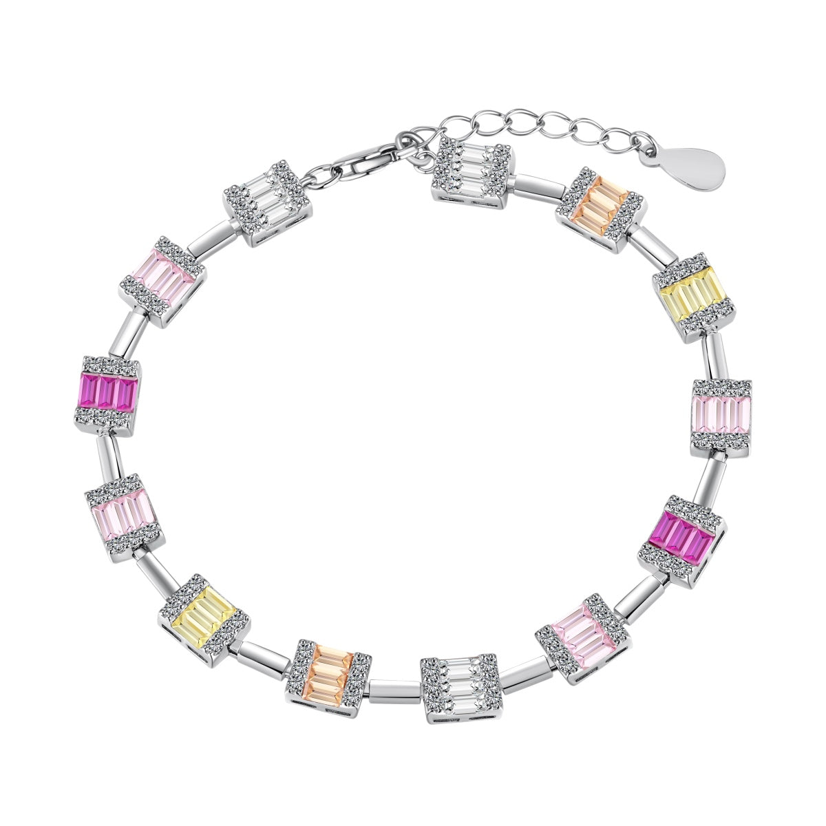 Pomuse Dainty Charming Emerald Cut Daily Bracelet