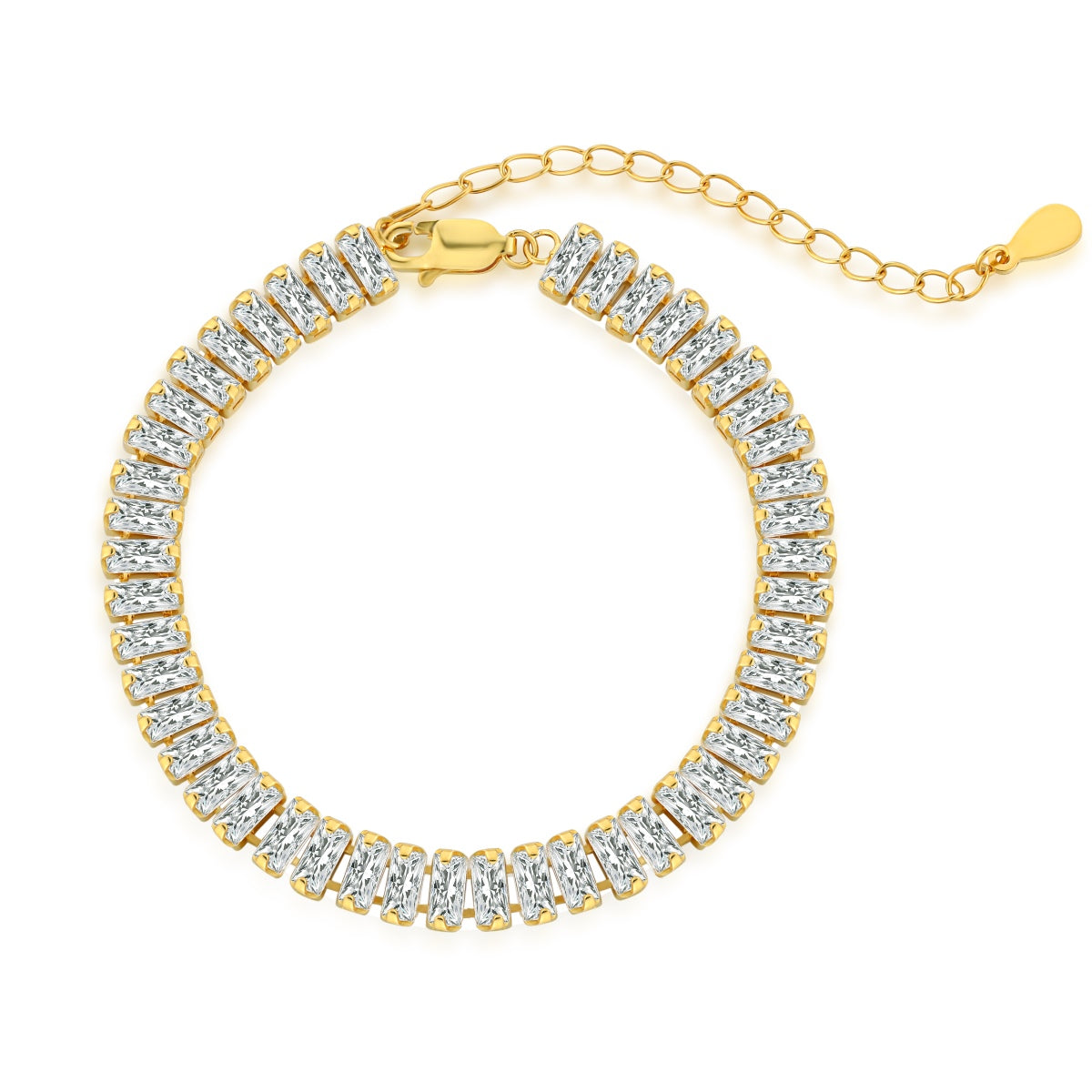 Pomuse Exquisites Smaragdschliff-Tagesarmband
