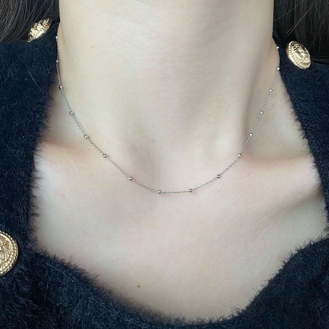 Pomuse Small Bead Clavicle Chain Simple Necklace