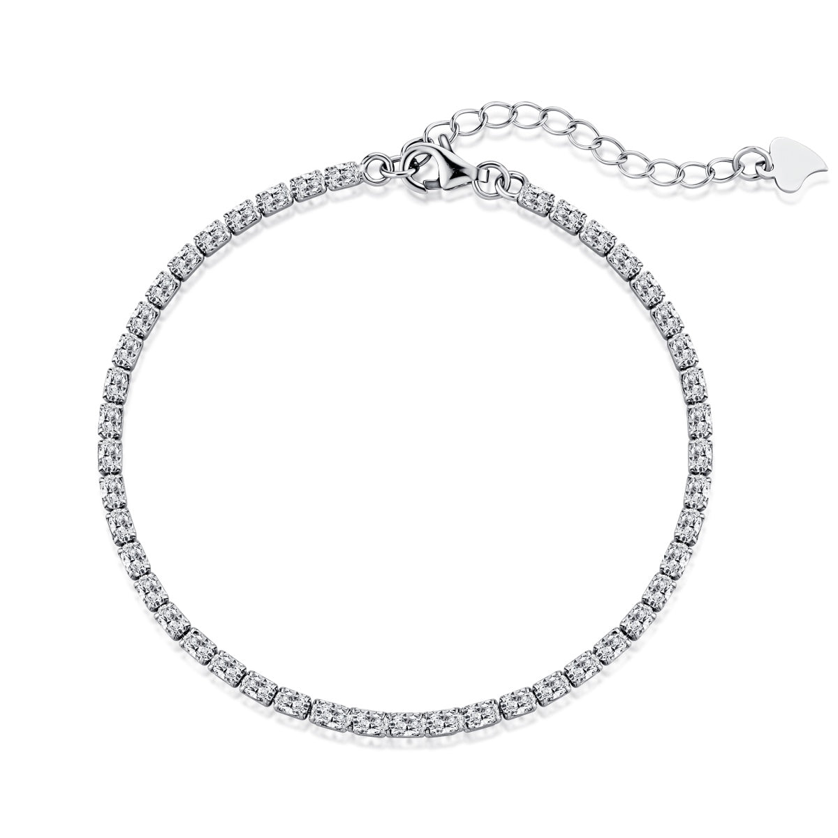 Pomuse Elegantes Smaragdschliff-Tagesarmband