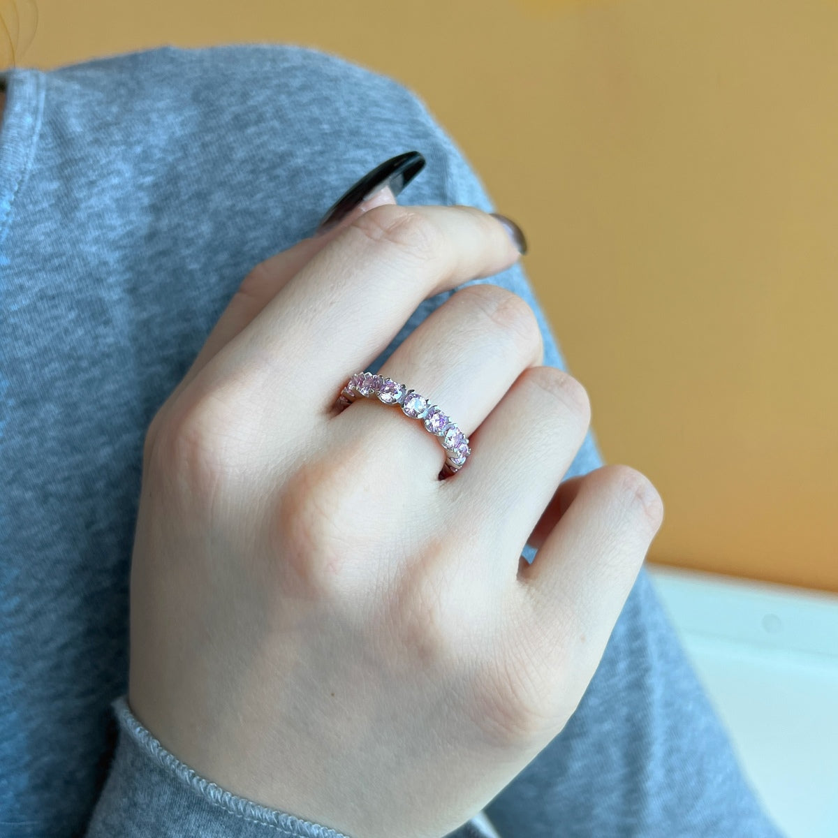 Pomuse Eternity Tennisring mit Rundschliff
