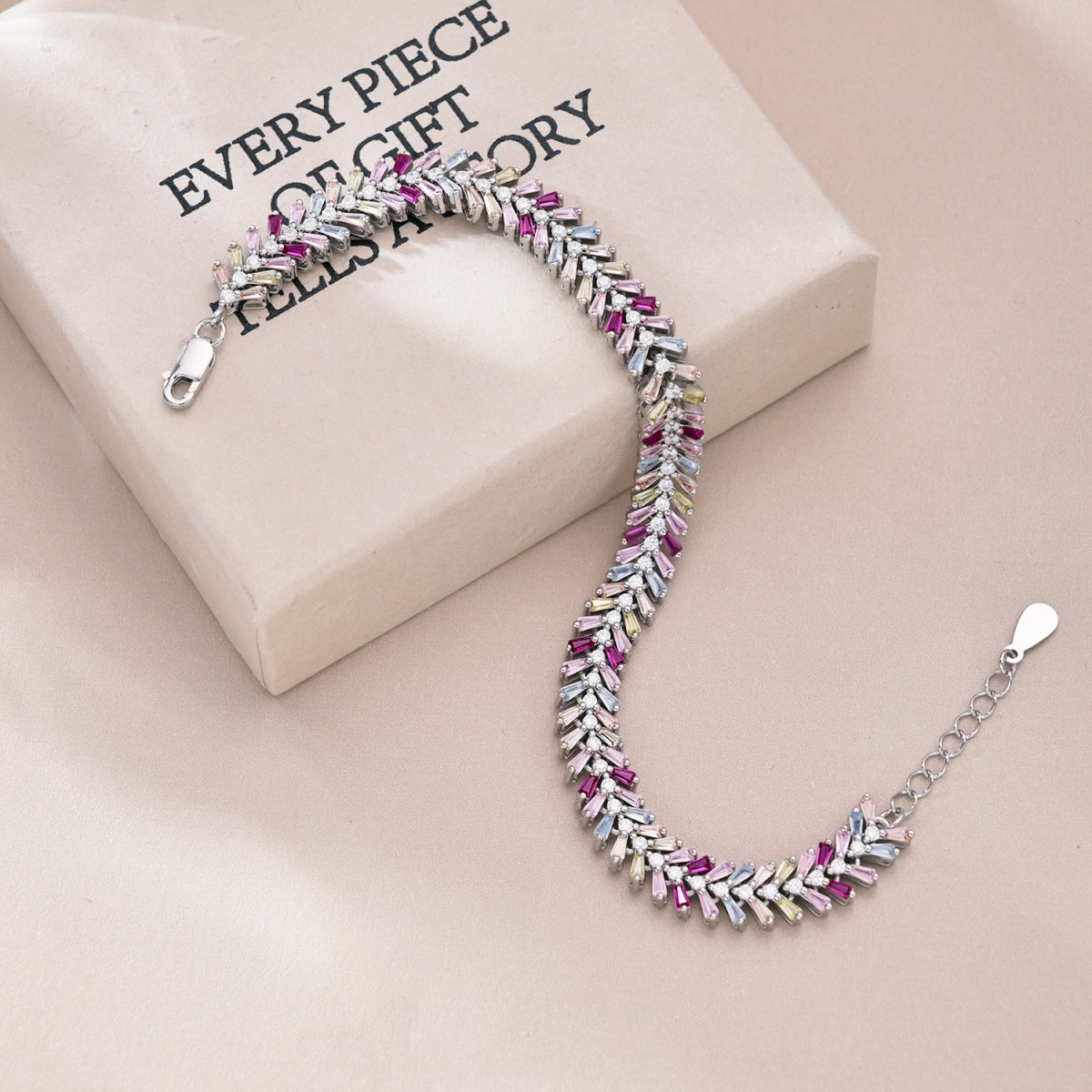 Pomuse Dainty Radiant Emerald Cut Daily Bracelet
