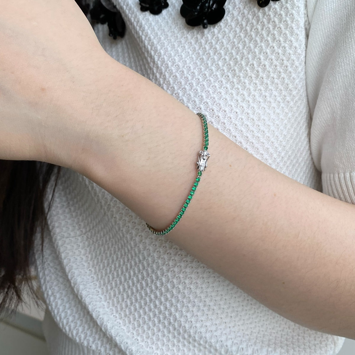 Pomuse Dazzling Colorful Round Cut Daily Bracelet