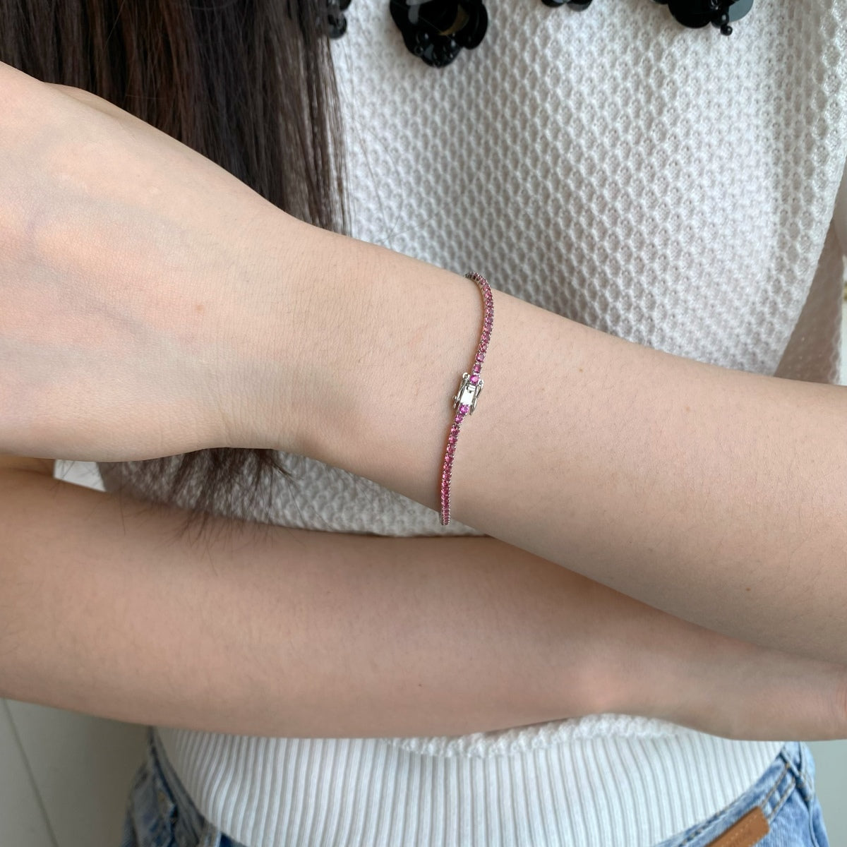 Pomuse Dazzling Colorful Round Cut Daily Bracelet