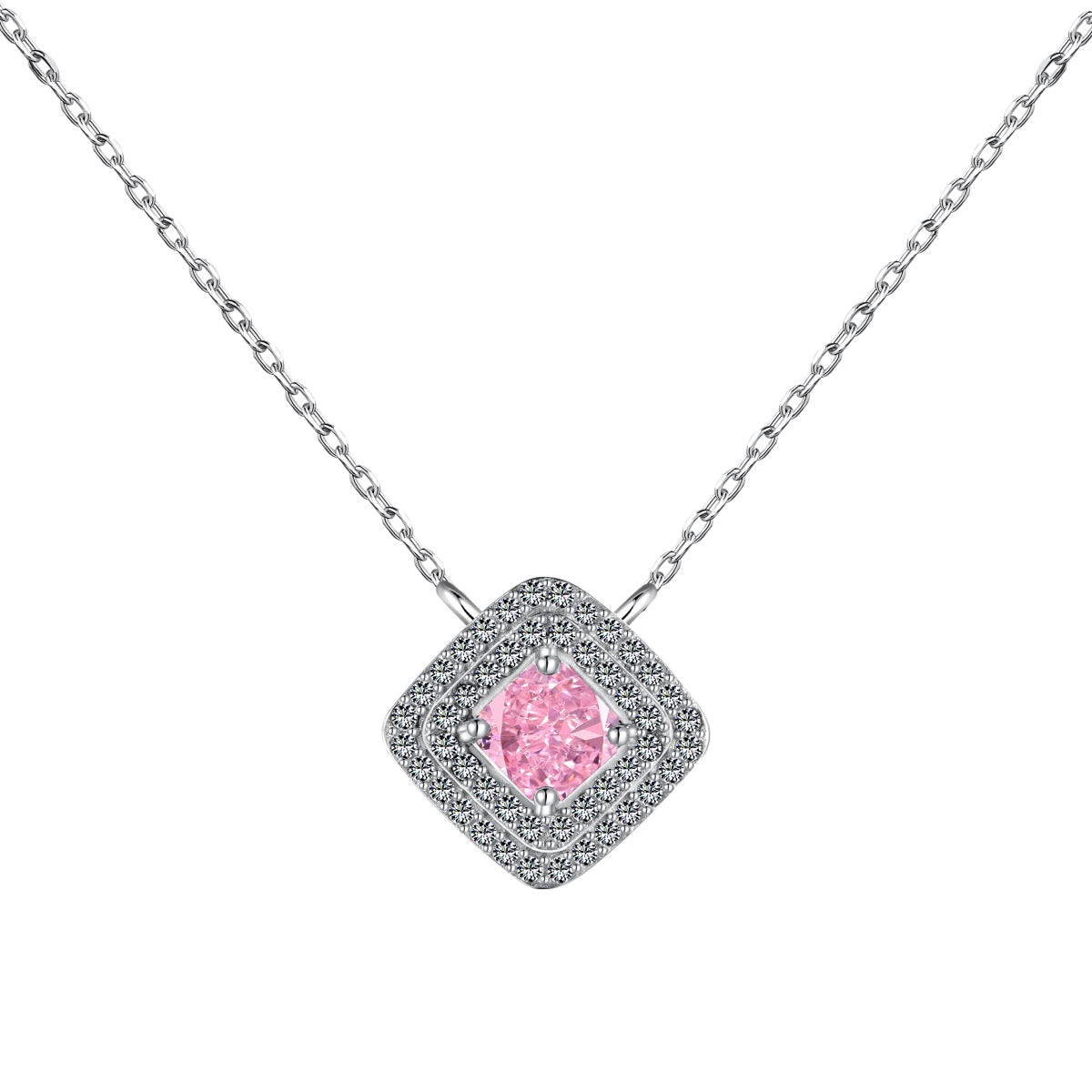 Pomuse Sparkling Asscher Cut Necklace