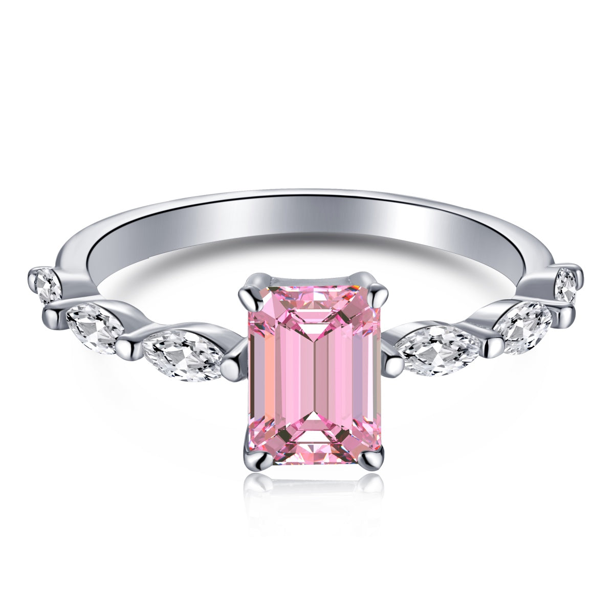 Pomuse 1.0 Carat Dainty Resplendent Radiant Cut Daily Ring