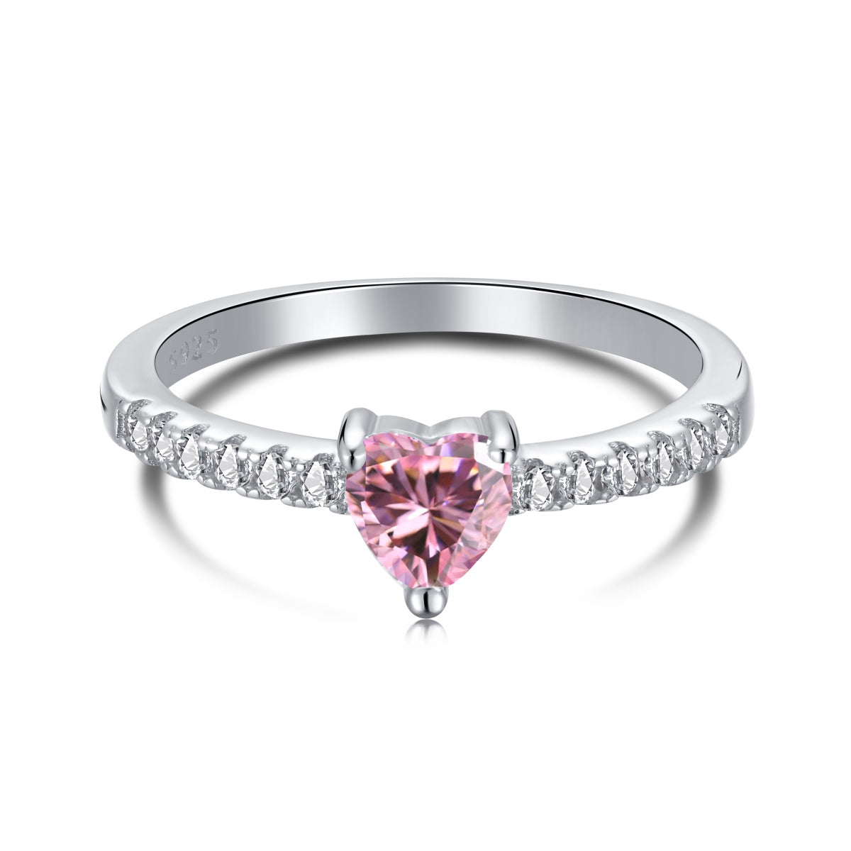 Pomuse 0.5 Carat CaratEternity Charming Heart Shape Lover Ring
