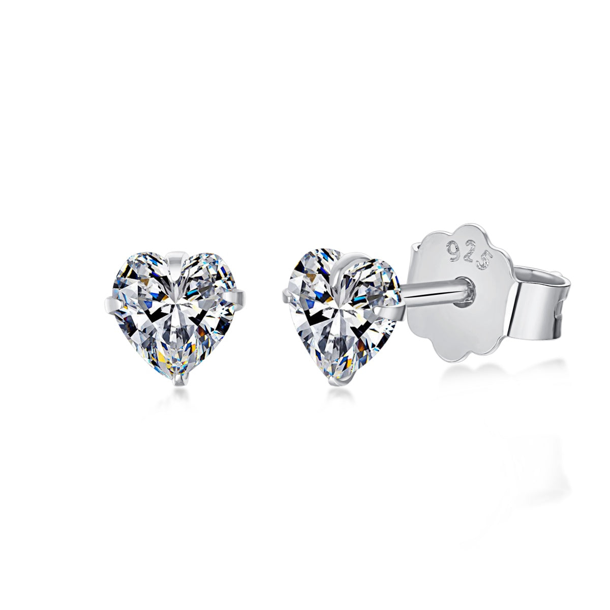 Pomuse Sparkling Heart Shaped Simple Earrings