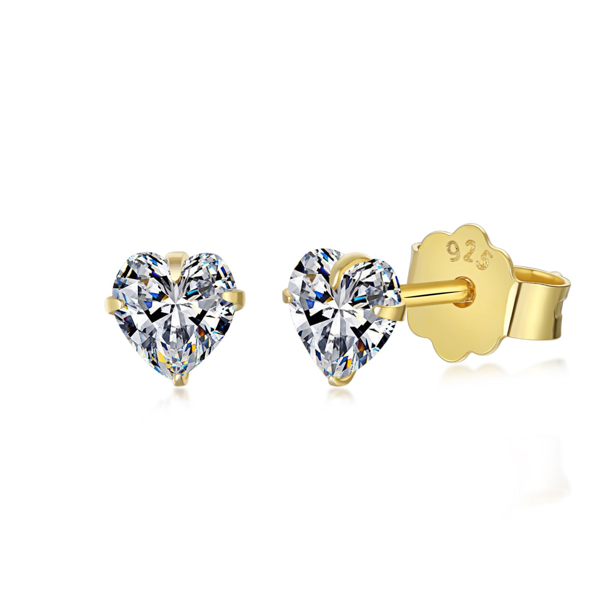Pomuse Sparkling Heart Shaped Simple Earrings