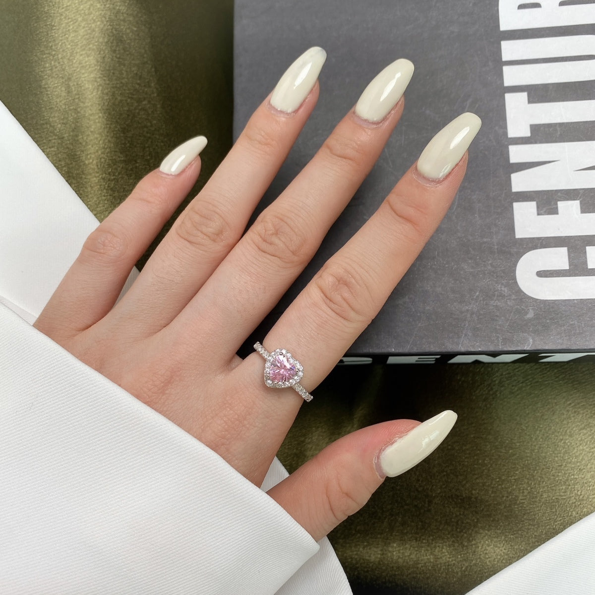 Pomuse Eternity Spritziger romantischer Herzring für Liebhaber