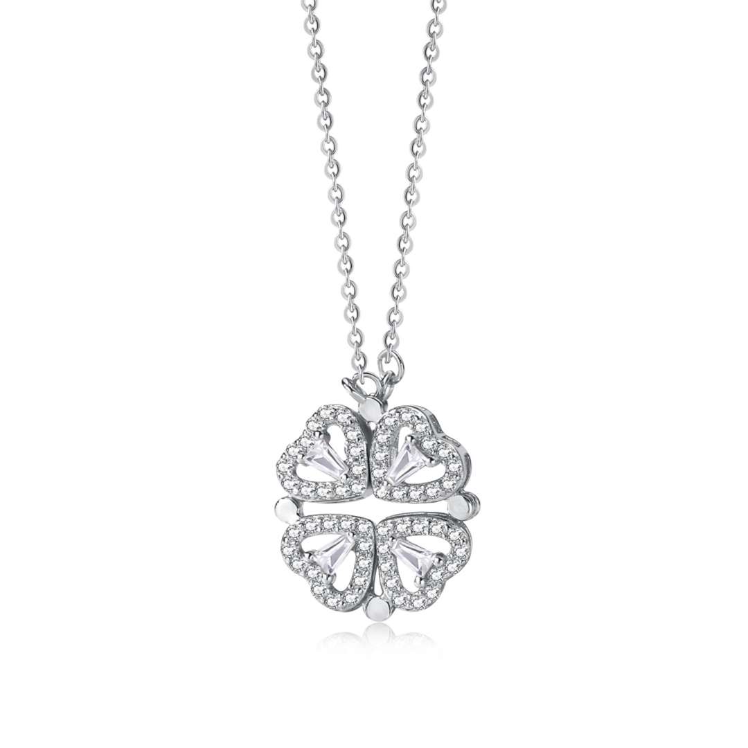Pomuse Ornate Heart Cut Flower Shape Necklace