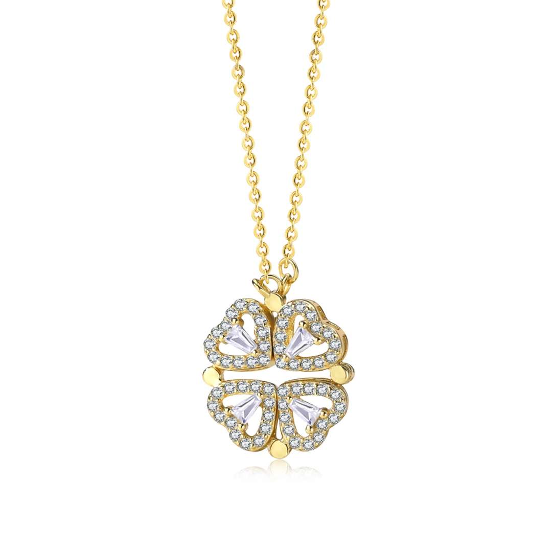 Pomuse Ornate Heart Cut Flower Shape Necklace