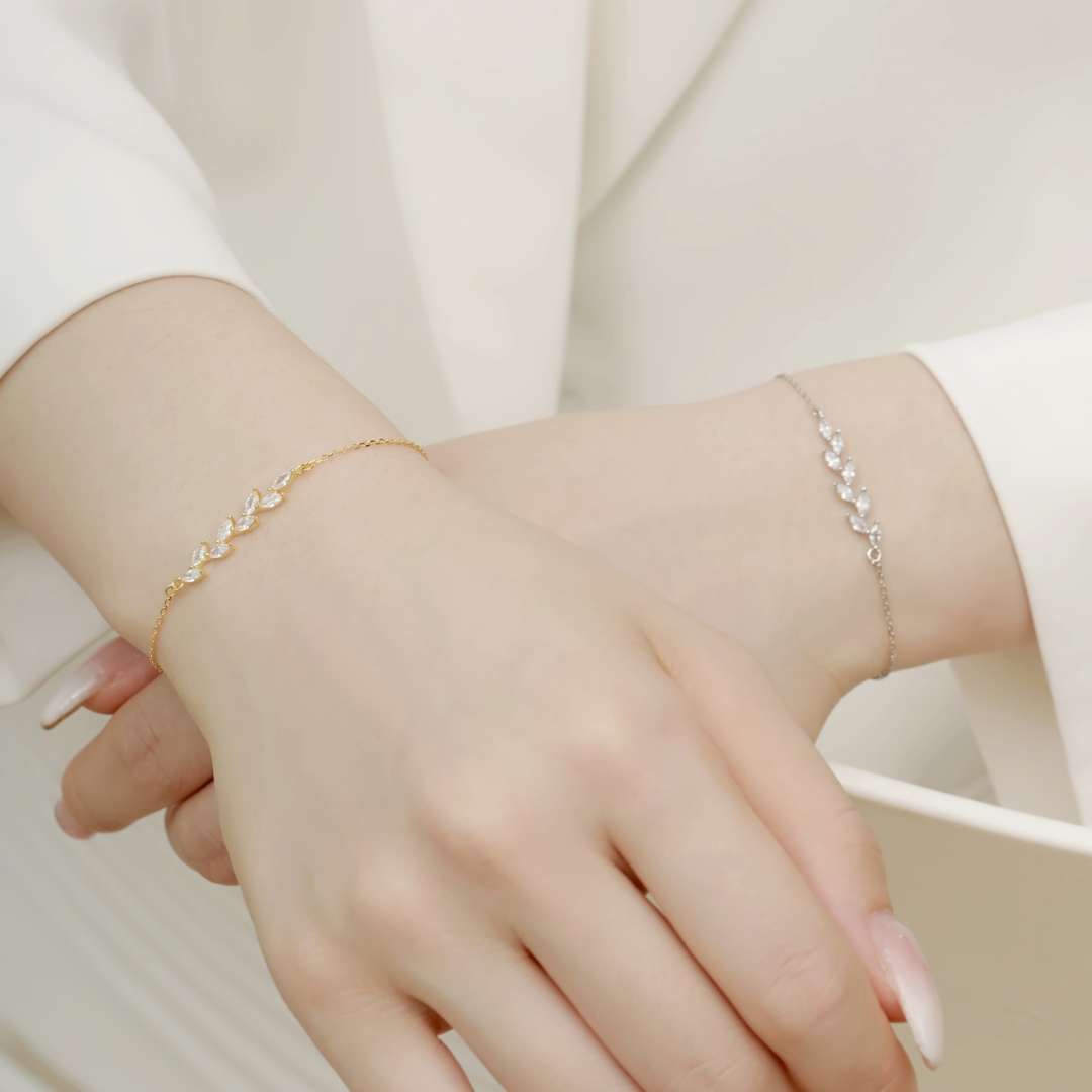Pomuse Elegantes Armband in Weizenblattform