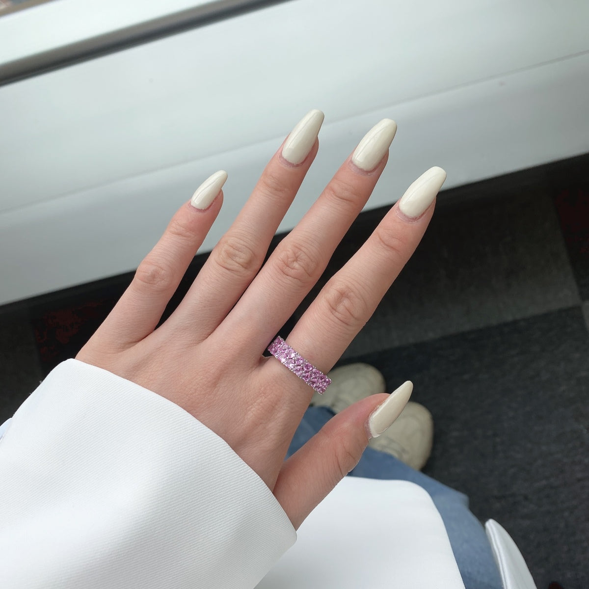 Pomuse Sparkling Full Heart Ring