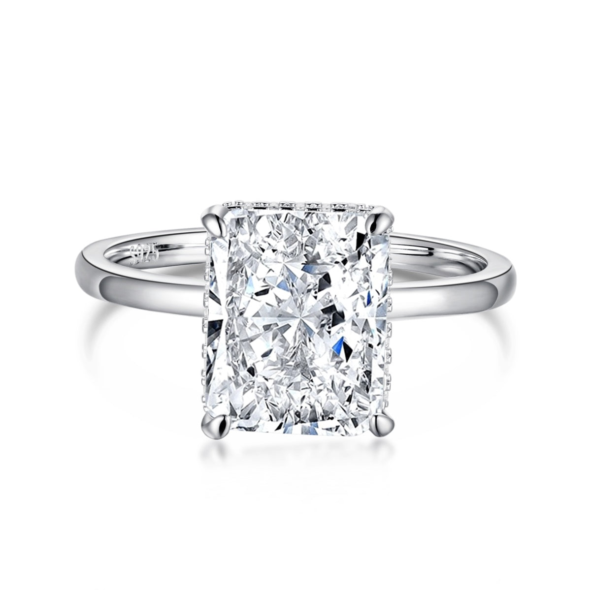 Pomuse 4.0 Carat Ornate Enchanting Radiand Cut Banquet Ring