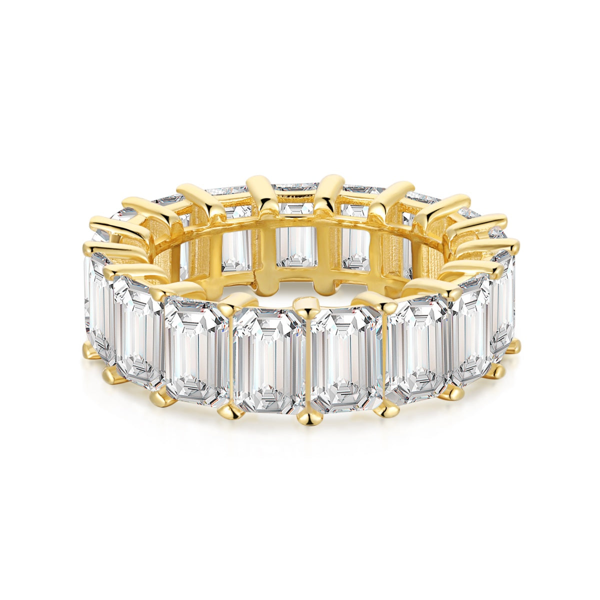 Pomuse 0.75 Carat Elegant Emerald Cut Tennis Ring