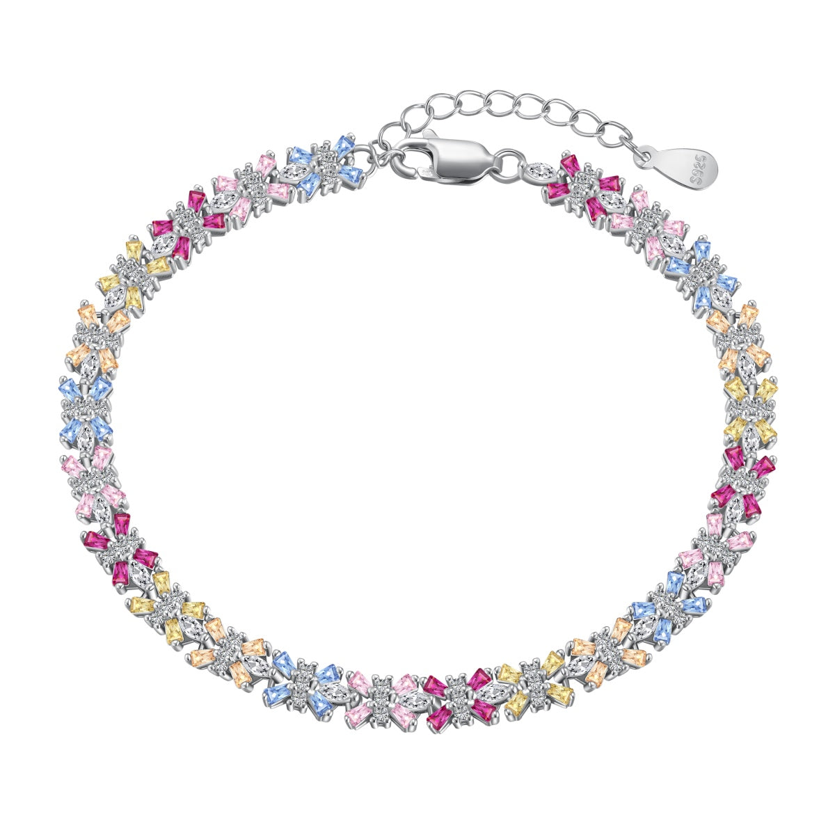 Pomuse Radiant Colorful Emerald Cut Party Bracelet