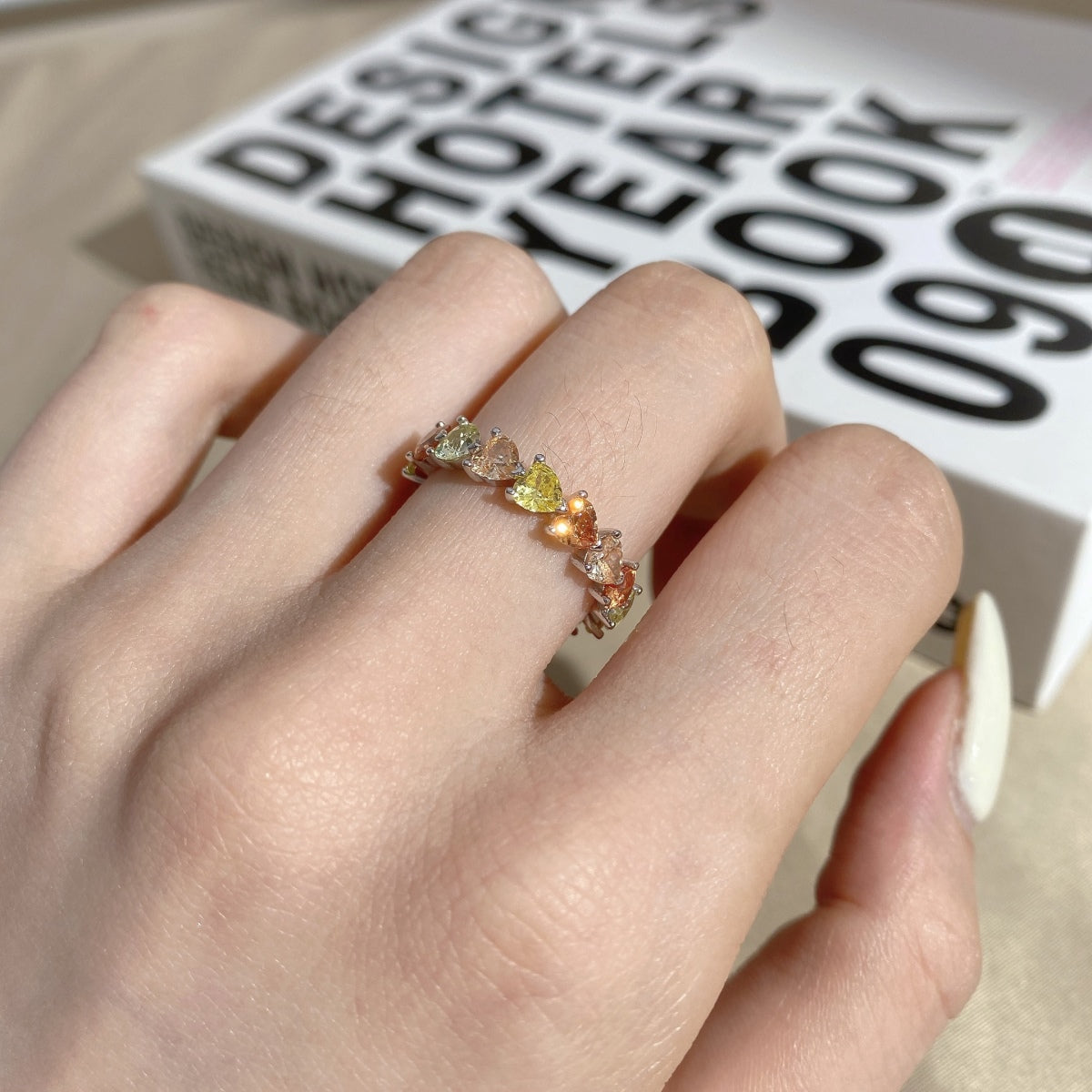 Pomuse 0.25 Carat Radiant Romance Heart Cut Lover Ring