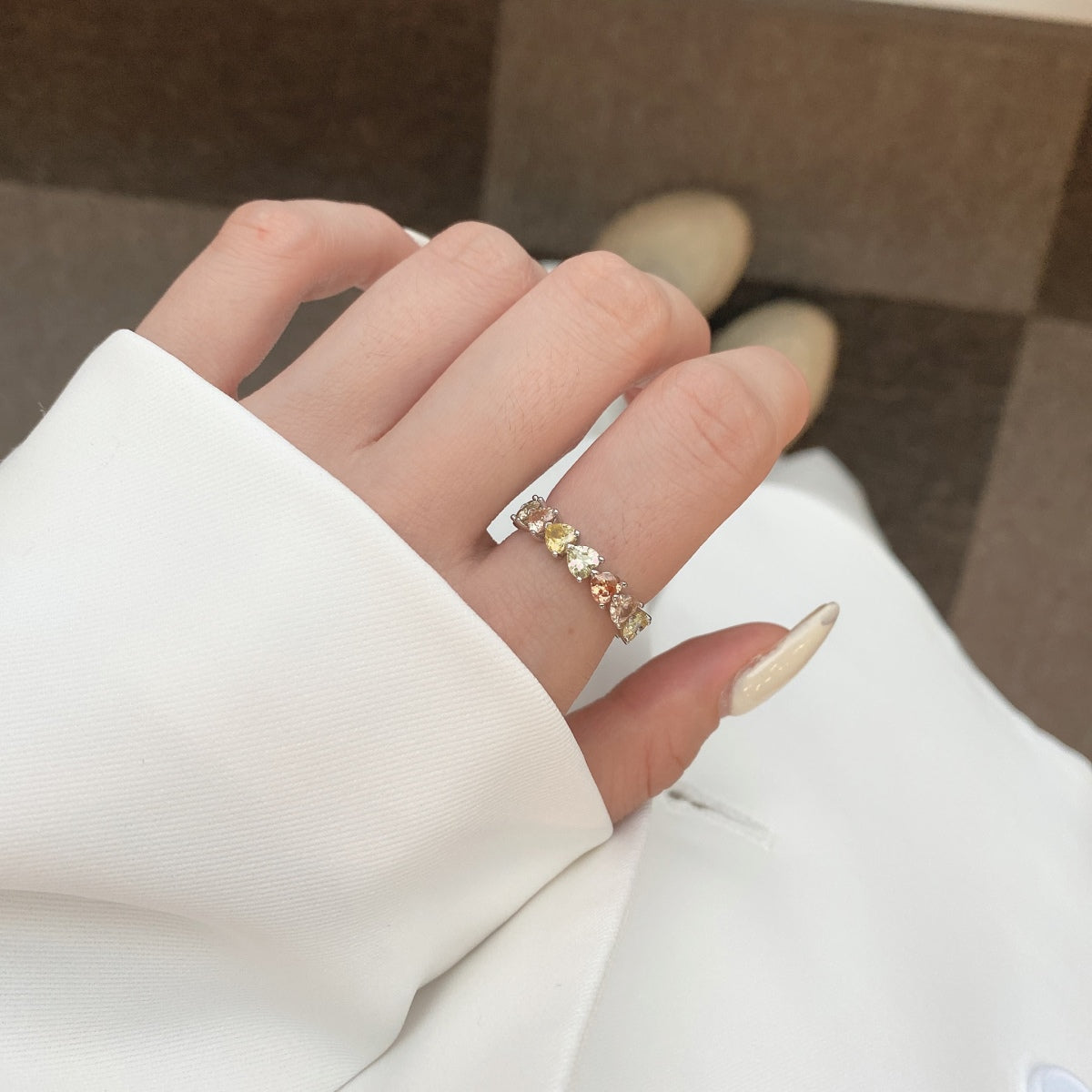 Pomuse 0.25 Carat Radiant Romance Heart Cut Lover Ring