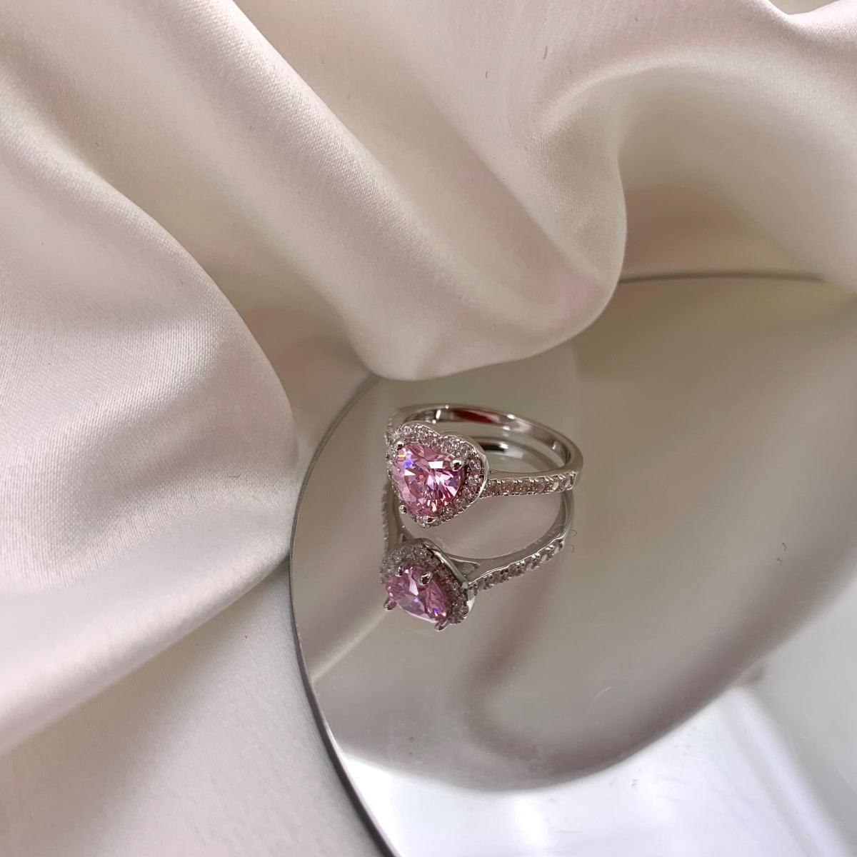 Pomuse Eternity Spritziger romantischer Herzring für Liebhaber