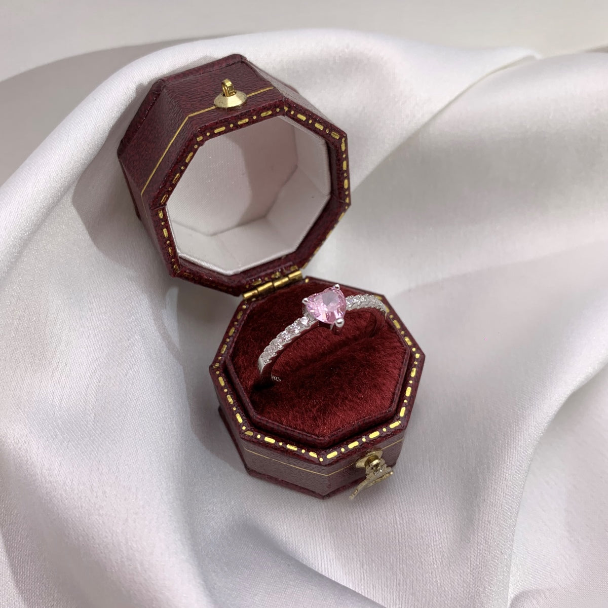 Pomuse 0.5 Carat CaratEternity Charming Heart Shape Lover Ring