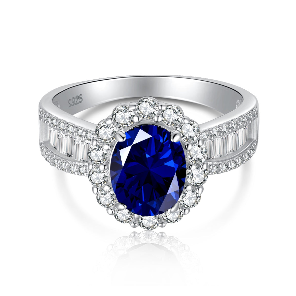 Pomuse 1.5 Carat Dazzling Charming Oval Cut Banquet Ring