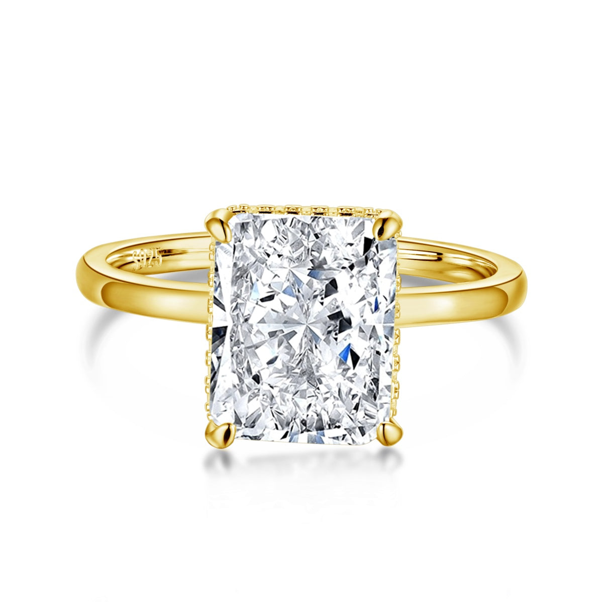 Pomuse 4.0 Carat Ornate Enchanting Radiand Cut Banquet Ring