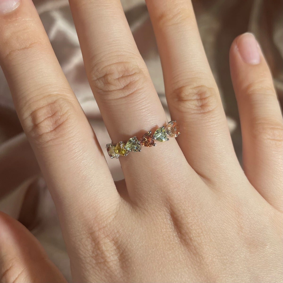 Pomuse 0.25 Carat Radiant Romance Heart Cut Lover Ring