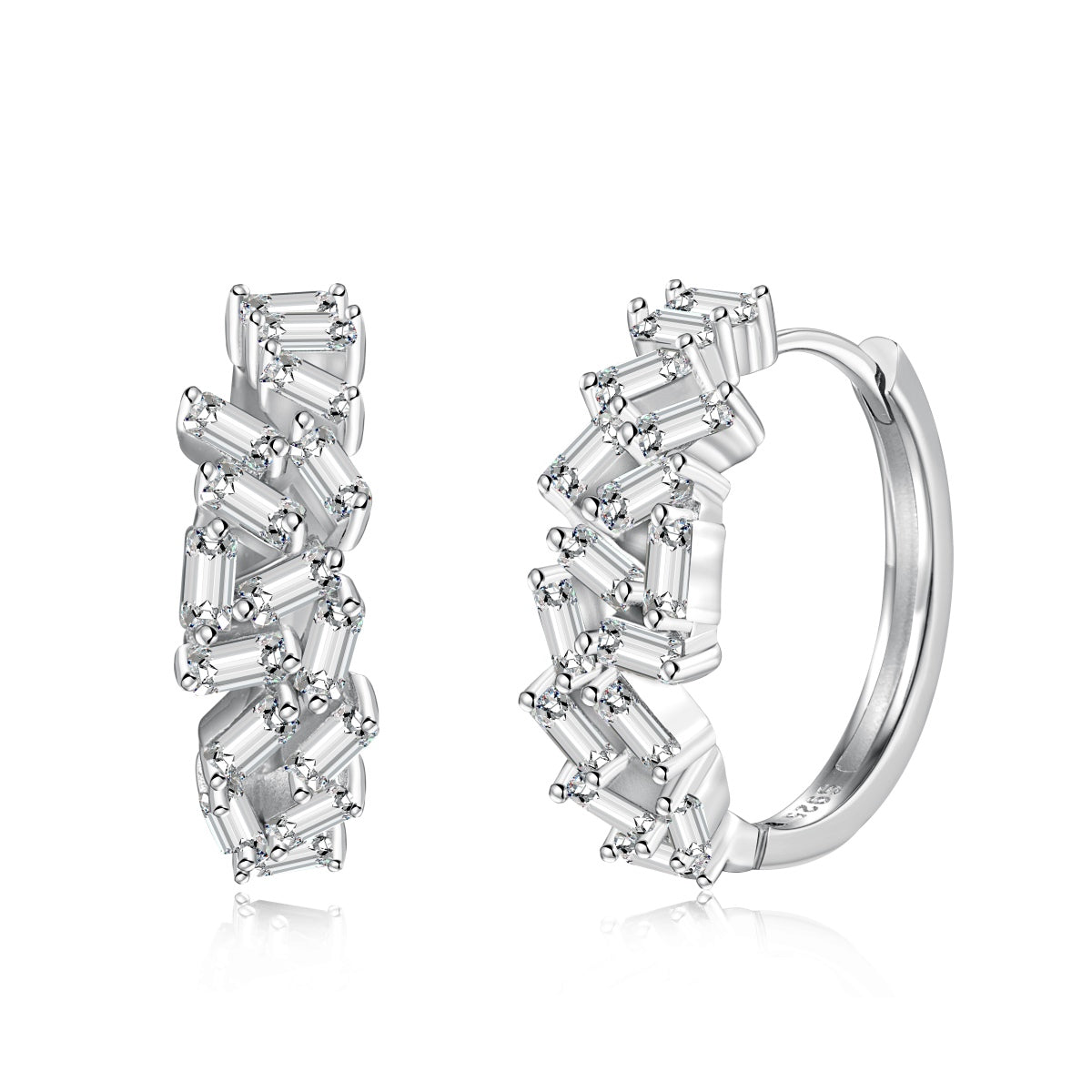 Pomuse Dazzling Colorful Emerald Cut Daily Earrings