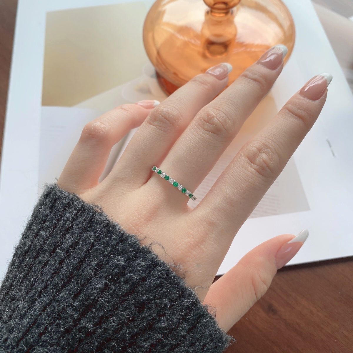Pomuse – Exquisiter, farbenfroher Tennisring mit Rundschliff