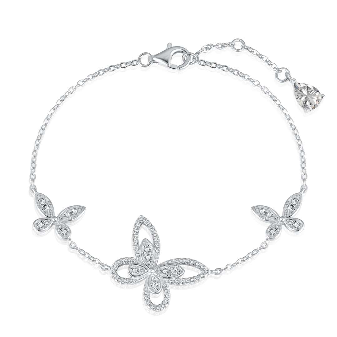 Pomuse Delicate Butterfly Pendant Bracelet