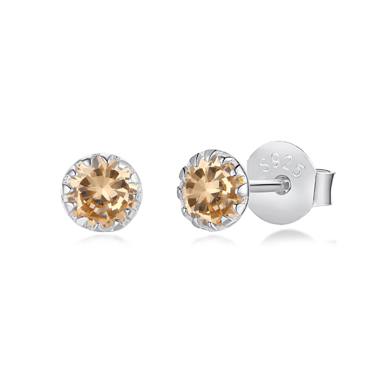 Pomuse Sparkling Colorful Round Shape Earrings