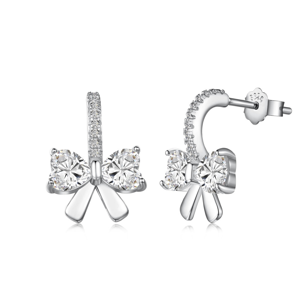 Pomuse – Exquisite Ohrringe mit herzförmigem Schleifendesign