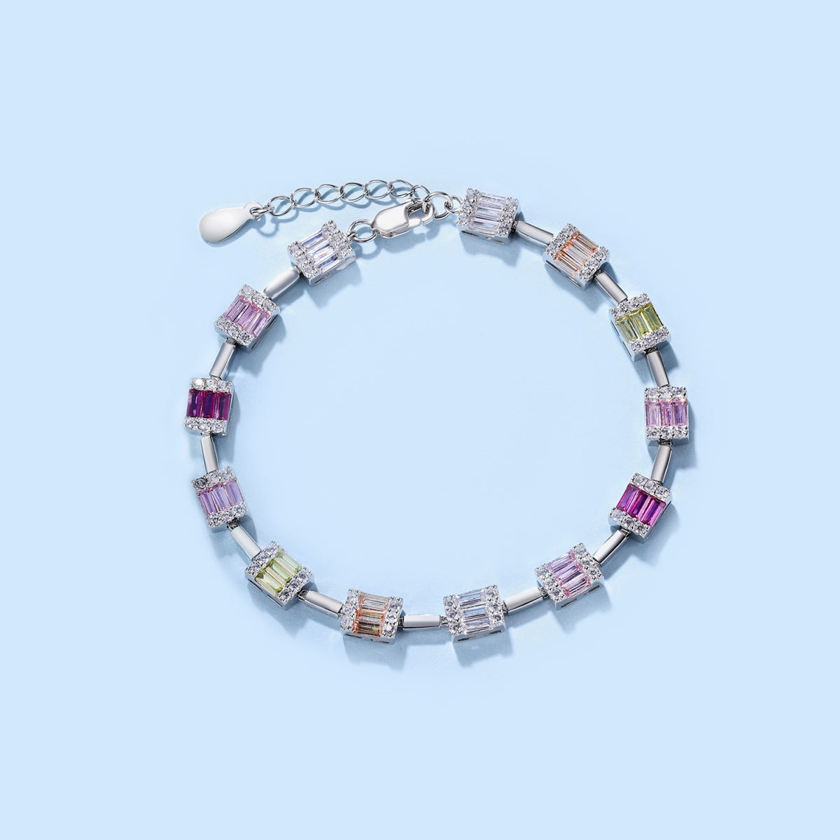 Pomuse Dainty Charming Emerald Cut Daily Bracelet