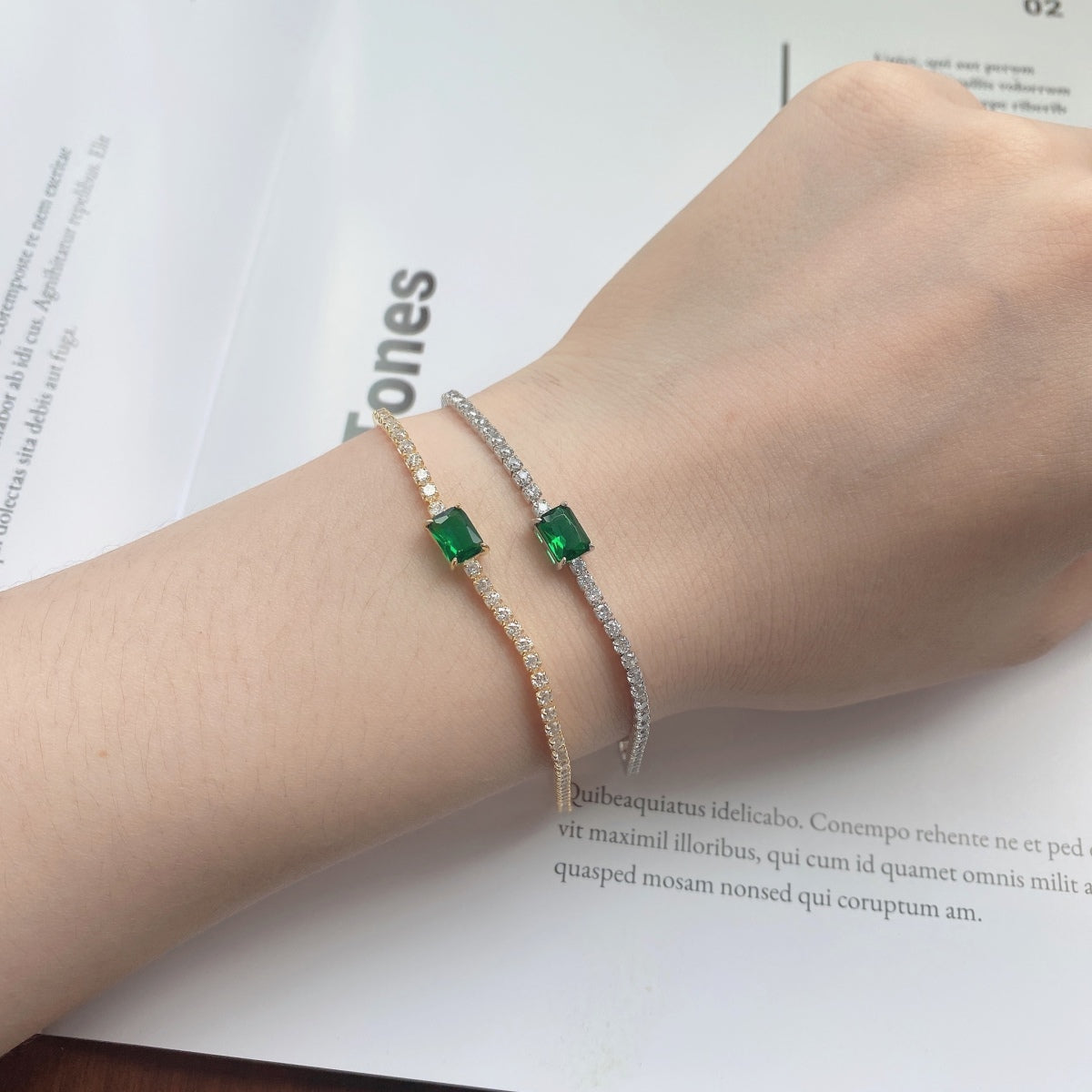Pomuse 1.0 Carat Unique Emerald Cut Banquet Bracelet