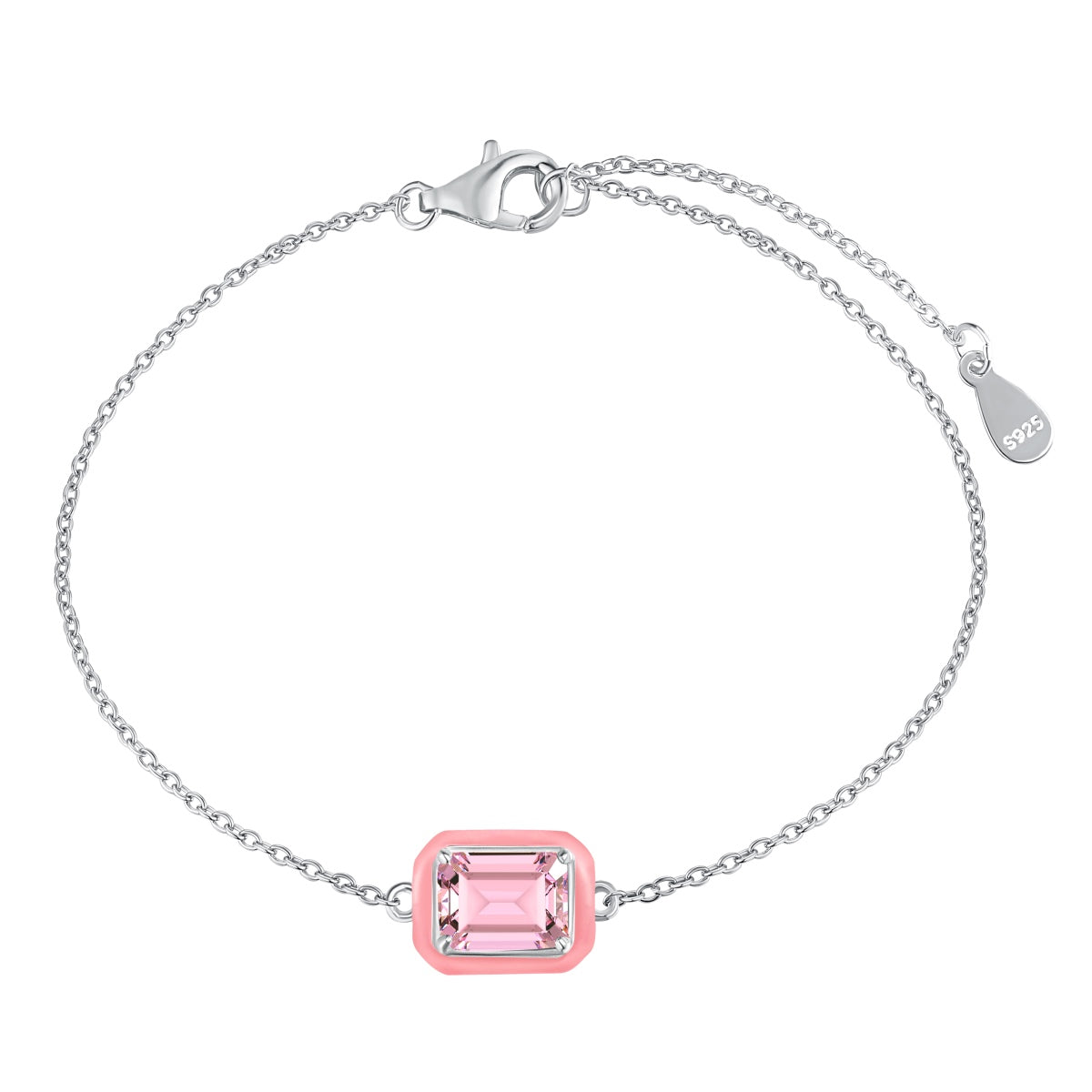 Pomuse 2.0 Carat Sparkling Colorful Emerald Cut Daily Bracelet