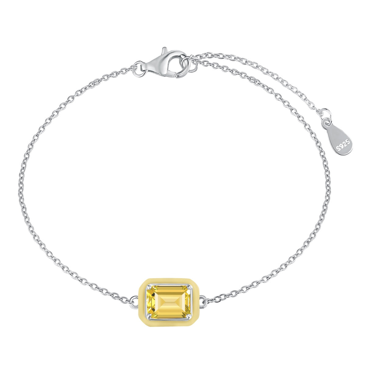 Pomuse 2.0 Carat Sparkling Colorful Emerald Cut Daily Bracelet