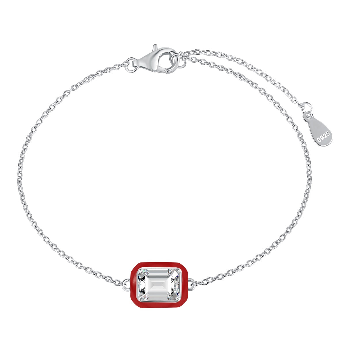 Pomuse 2.0 Carat Sparkling Colorful Emerald Cut Daily Bracelet