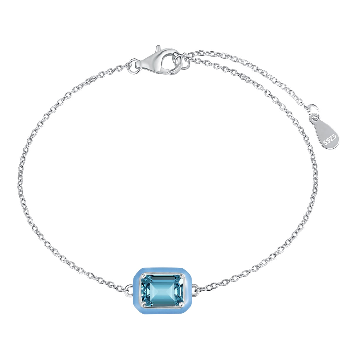 Pomuse 2.0 Carat Sparkling Colorful Emerald Cut Daily Bracelet