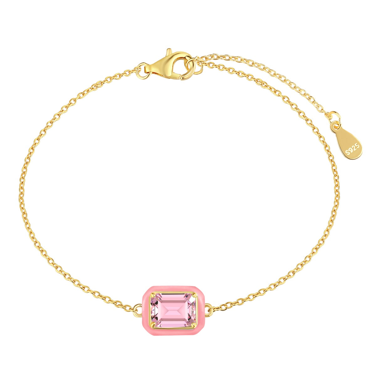 Pomuse 2.0 Carat Sparkling Colorful Emerald Cut Daily Bracelet