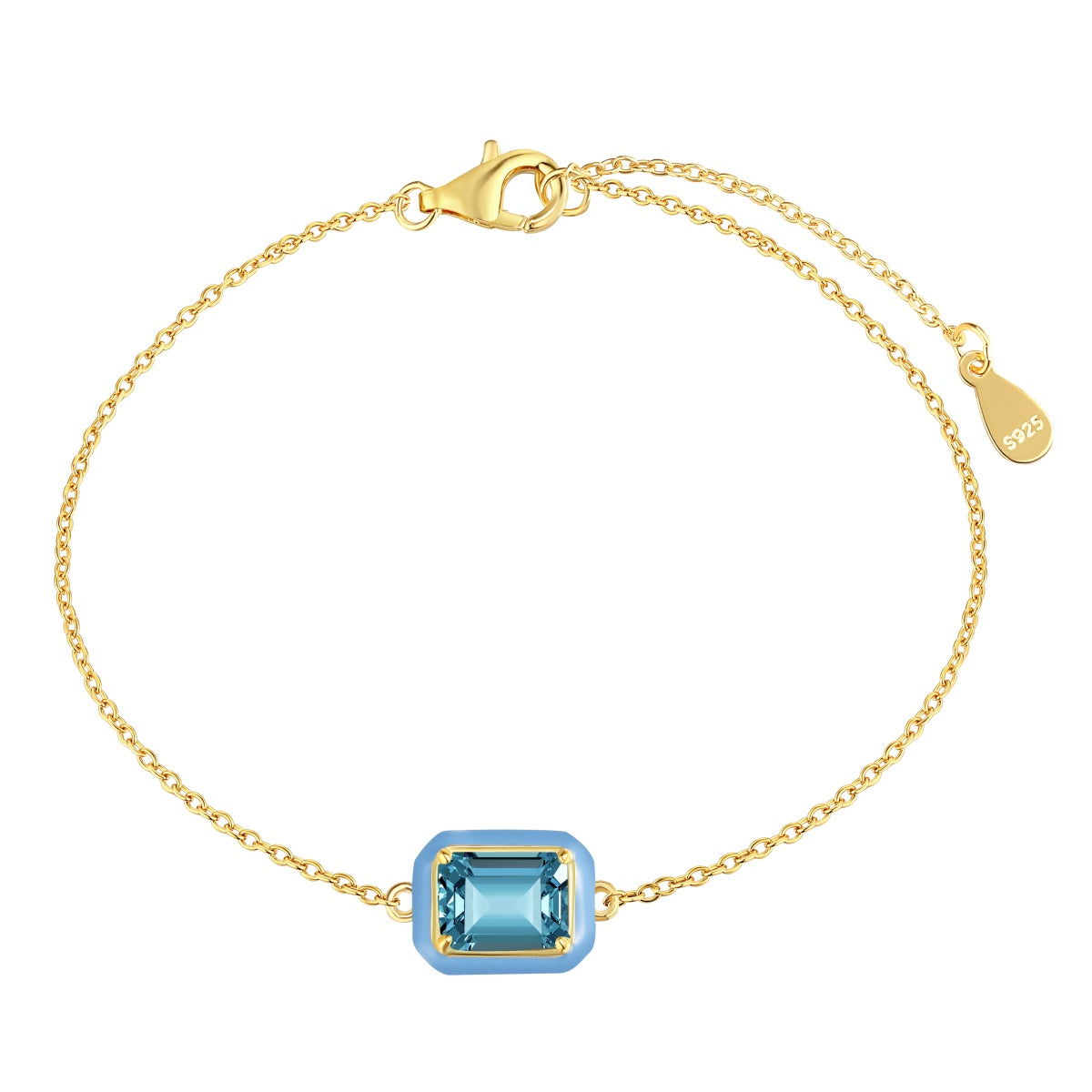 Pomuse 2.0 Carat Sparkling Colorful Emerald Cut Daily Bracelet