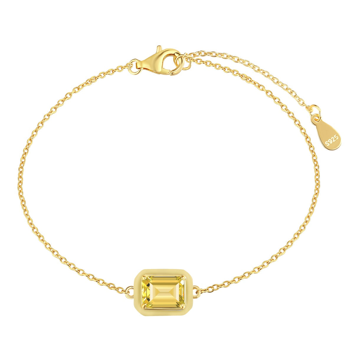 Pomuse 2.0 Carat Sparkling Colorful Emerald Cut Daily Bracelet