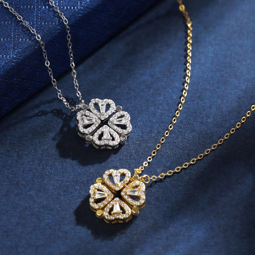 Pomuse Ornate Heart Cut Flower Shape Necklace