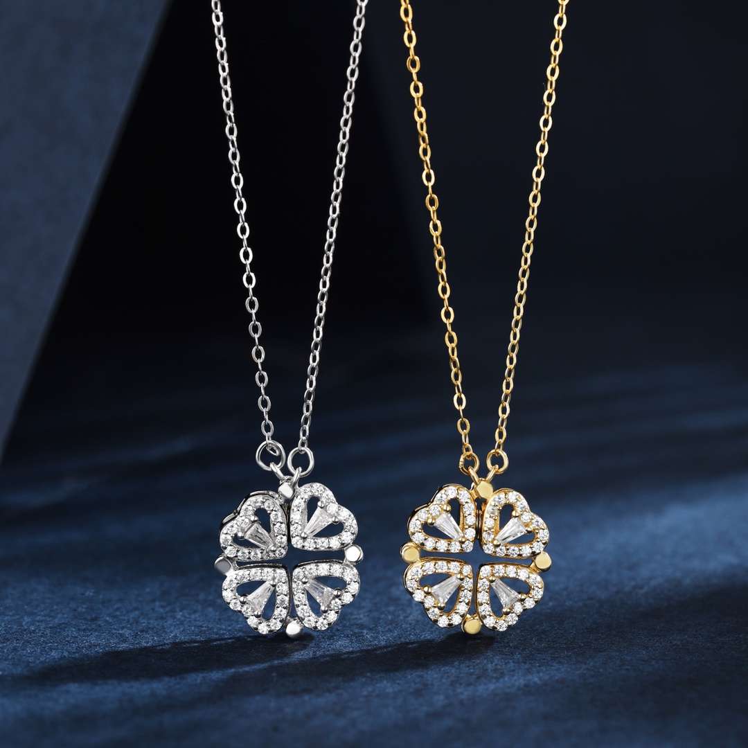 Pomuse Ornate Heart Cut Flower Shape Necklace
