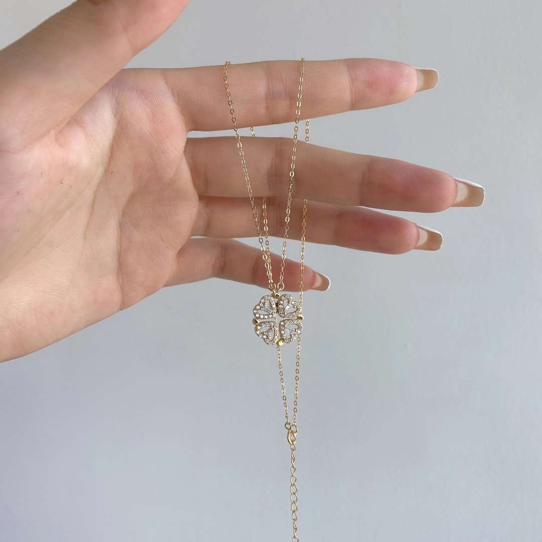 Pomuse Ornate Heart Cut Flower Shape Necklace