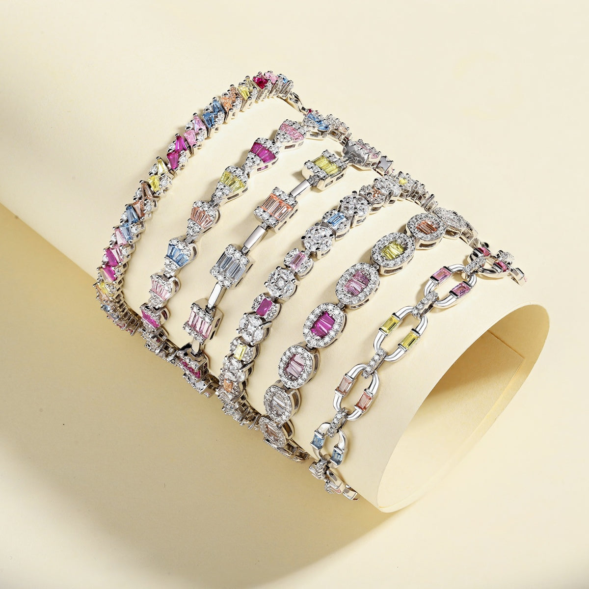 Pomuse Dazzling Radiant Multi Cut Daily Bracelet